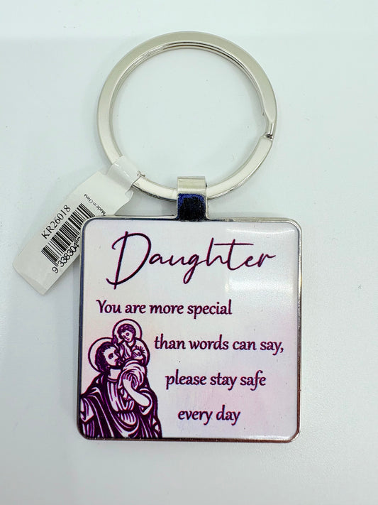 Daughter Key Ring 'You are special than words can say, please stay safe every day'- 5x5cm