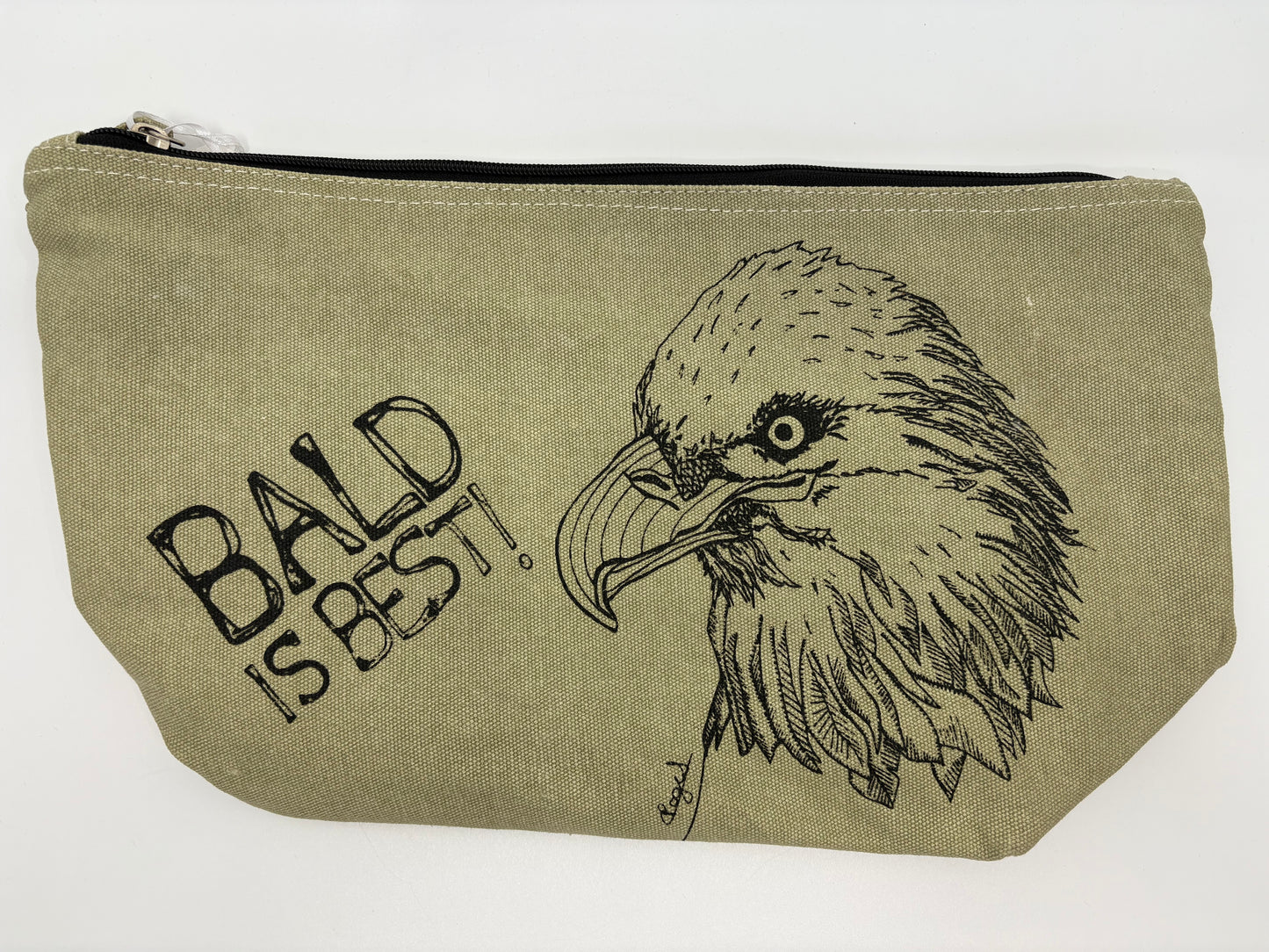 Shruti Canvas Look Men's Toiletry Bag - Bald is Best - 36x22cm