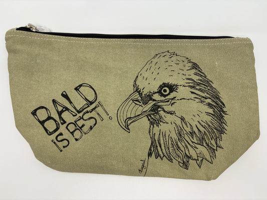 Shruti Canvas Look Men's Toiletry Bag - Bald is Best - 36x22cm