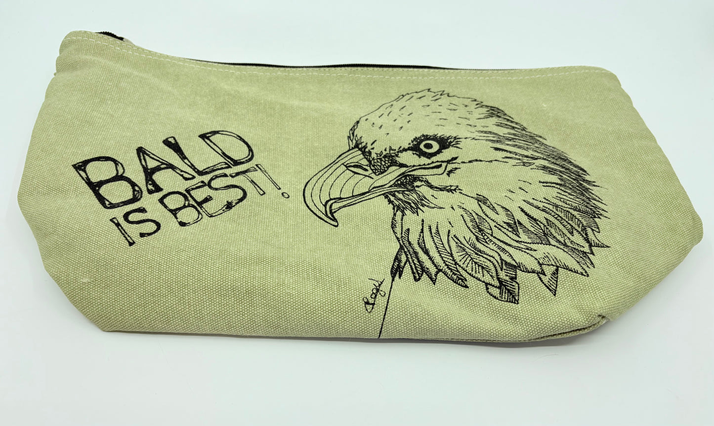 Shruti Canvas Look Men's Toiletry Bag - Bald is Best - 36x22cm