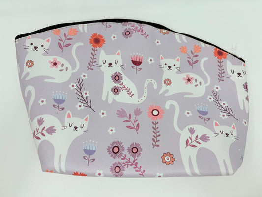 Lavida Water Proof Make-Up Bag - Floral Cats - 26x19cm