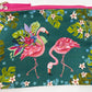 Allen Designs Canvas Look Cosmetic Pouch - Pink Flamingo - 20x15cm