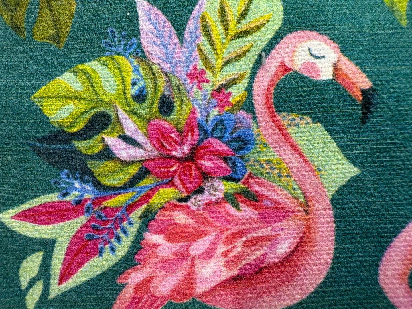 Allen Designs Canvas Look Cosmetic Pouch - Pink Flamingo - 20x15cm