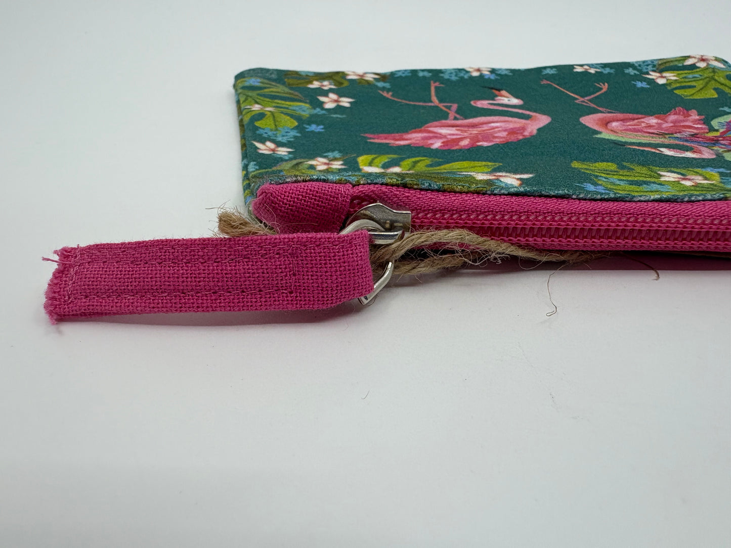 Allen Designs Canvas Look Cosmetic Pouch - Pink Flamingo - 20x15cm
