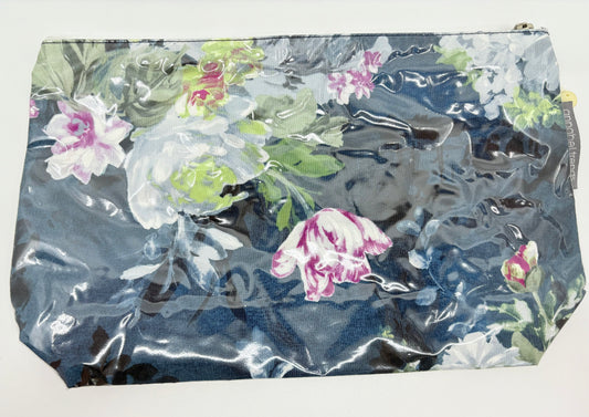 Annabel Trends Australian Made Large Cosmetics Bag - Blue Floral - 32x19cm