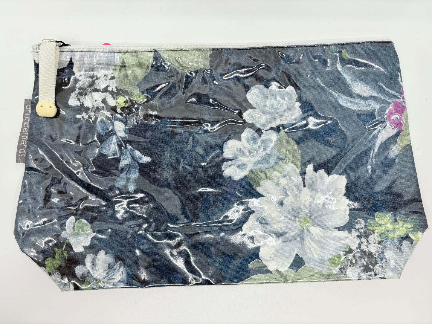 Annabel Trends Australian Made Large Cosmetics Bag - Blue Floral - 32x19cm