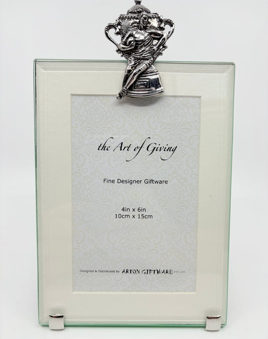 Glass and Pewter Photo Frame - Rugby - 10x15cm