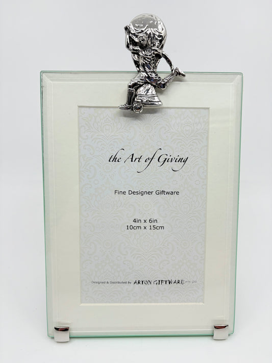 Glass and Pewter Photo Frame - Soccer - 10x15cm