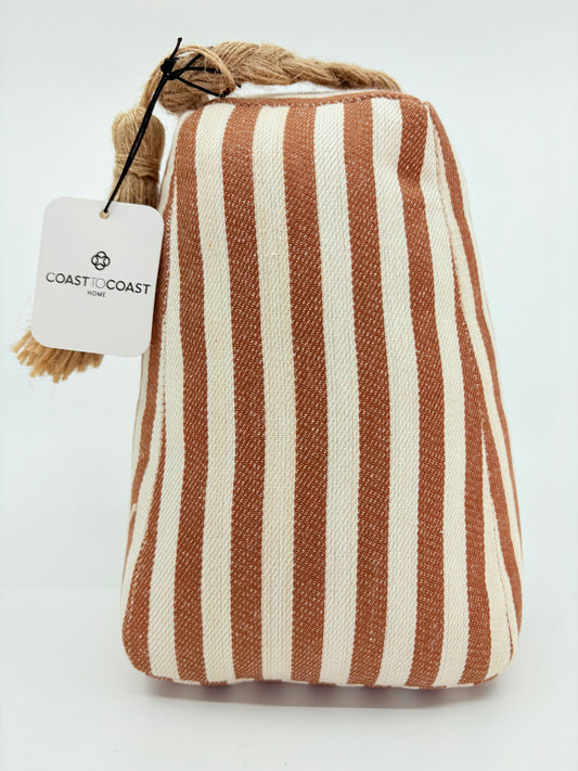 Coast To Coast Door Stop - Orange Pyjama Stripe - 21x14cm - 2kg