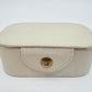 Rayell Cosmetics Case with Mirror - Vinyl with Velvet inlay - Small - Beige - 16x11x6.5cm