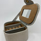 Rayell Cosmetics Case with Mirror - Vinyl with Velvet inlay - Small - Beige - 16x11x6.5cm