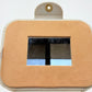 Rayell Cosmetics Case with Mirror - Vinyl with Velvet inlay - Small - Beige - 16x11x6.5cm