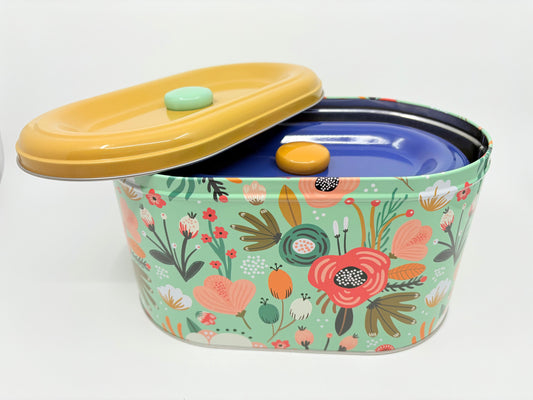 Lavida Tin Containers - Set of 2 - 25x16x14cm and 22x14x12cm