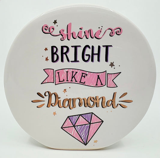 Landmark Concepts - Shine Bright Like a Diamond - Ceramic Coin Collection Container - 16x6cm