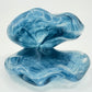 Blue Glass Clam - 15x2cm
