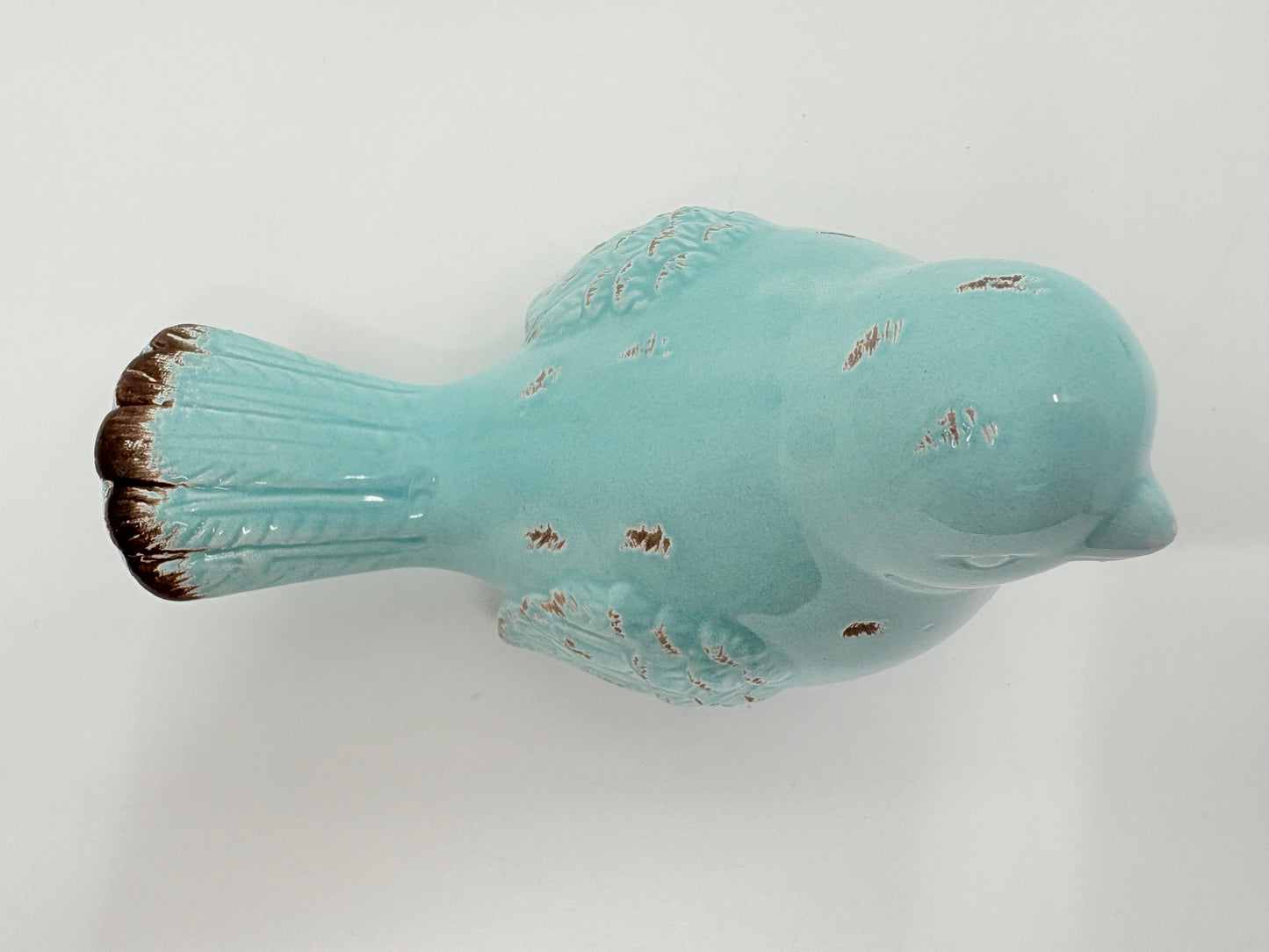 Sage Rustic Ceramic Bird - 15x8cm