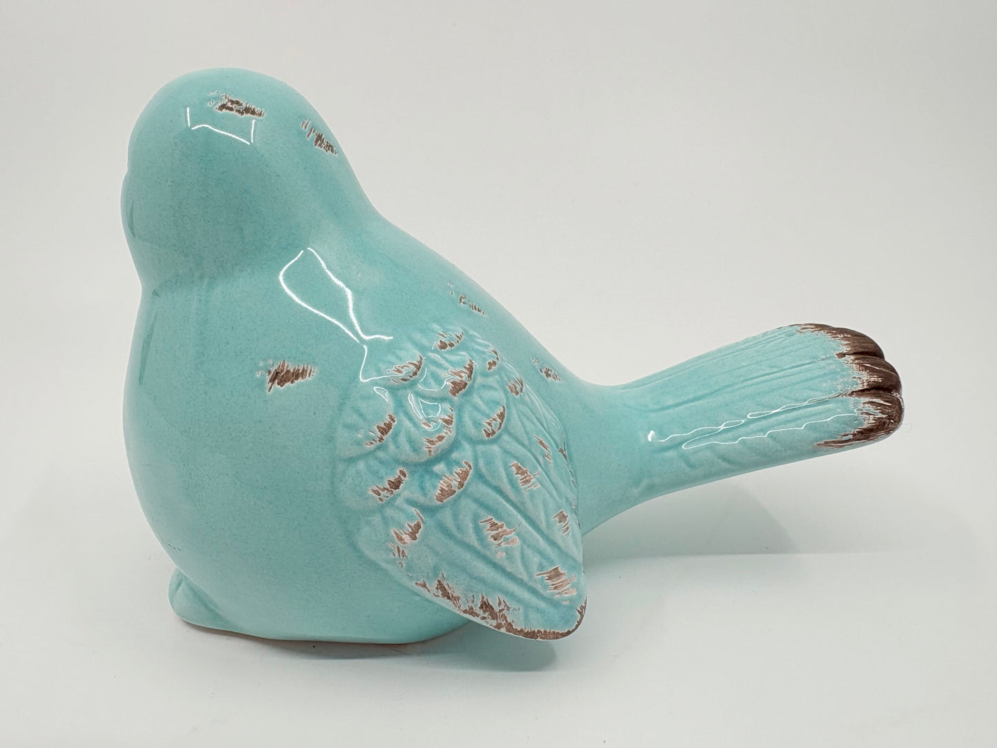 Sage Rustic Ceramic Bird - 15x8cm