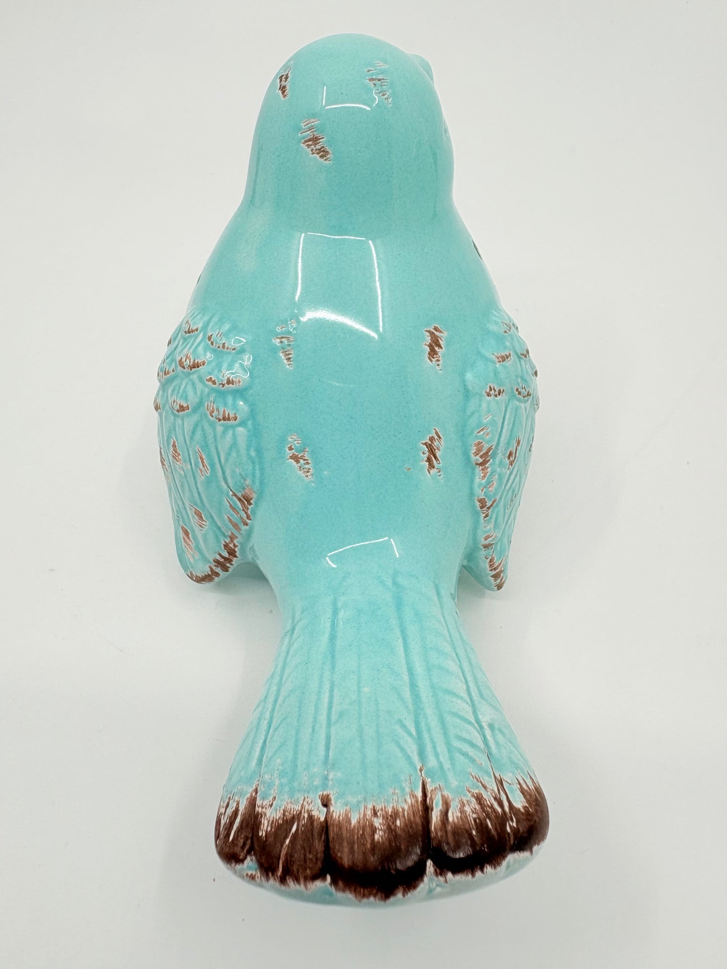 Sage Rustic Ceramic Bird - 15x8cm