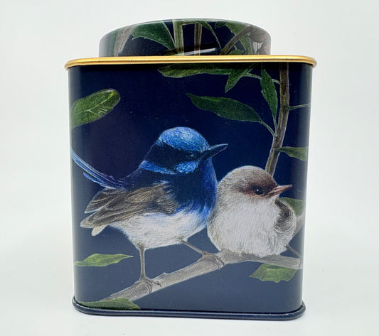 Australian Bird Tin Container - Blue Wren - 11x9x9cm