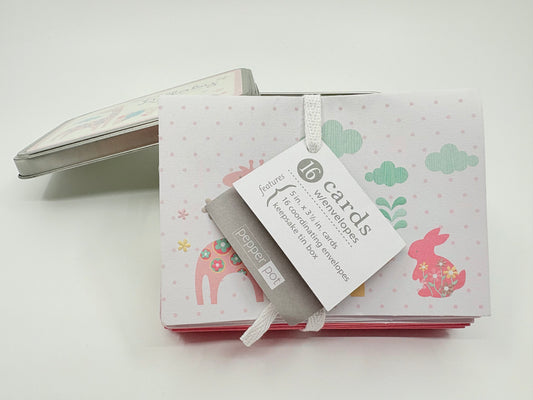 Pepper Pot Lullaby Notecards - 16 Cards and 16 Envelopes - 15x10cm