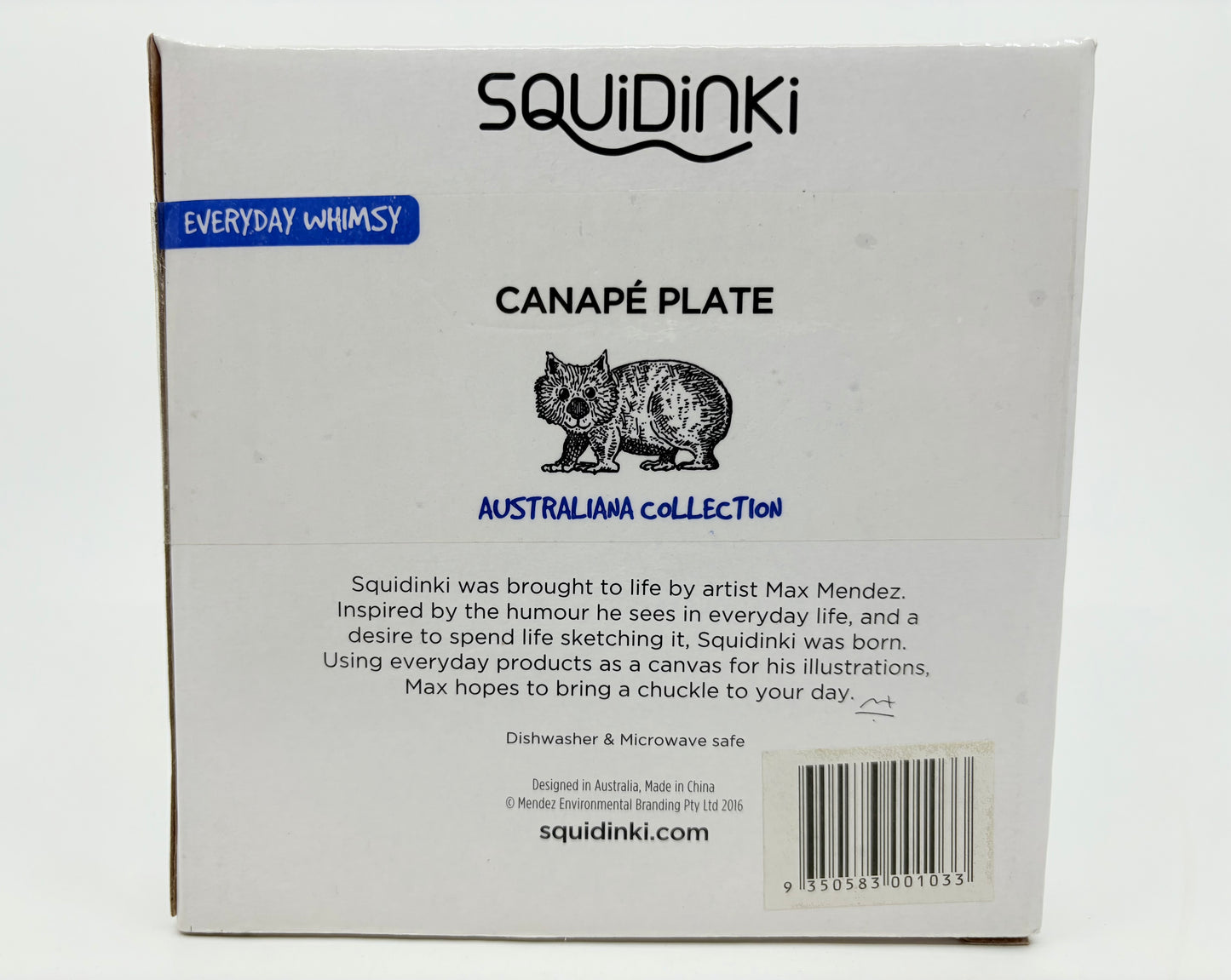 Squidinki Ceramic Canapé Plate - Everyday Whimsy Australian Collection - 16x2cm