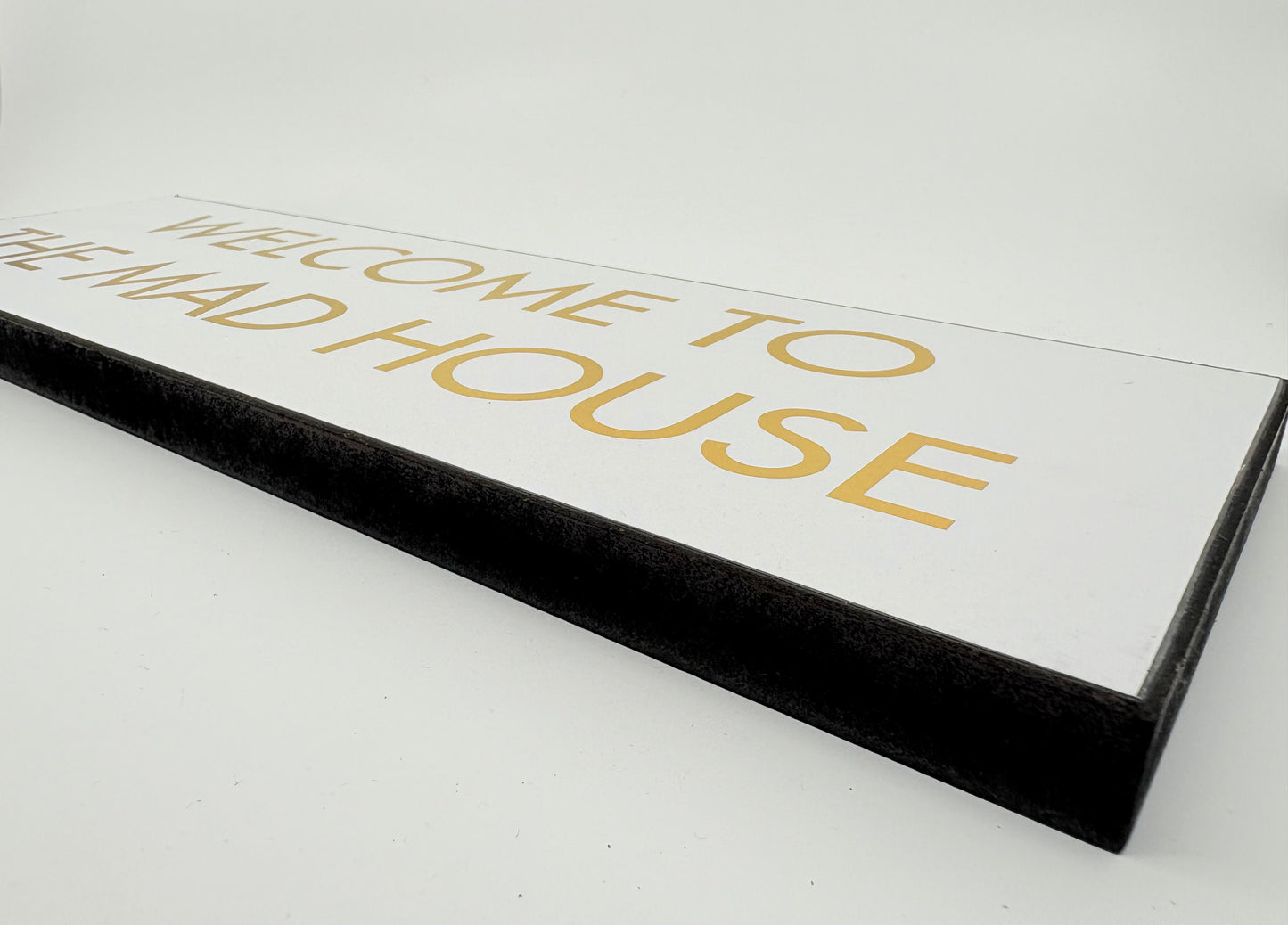 Gibson Gifts Plaque Puns - Welcome to the Madhouse - 14x40x2cm