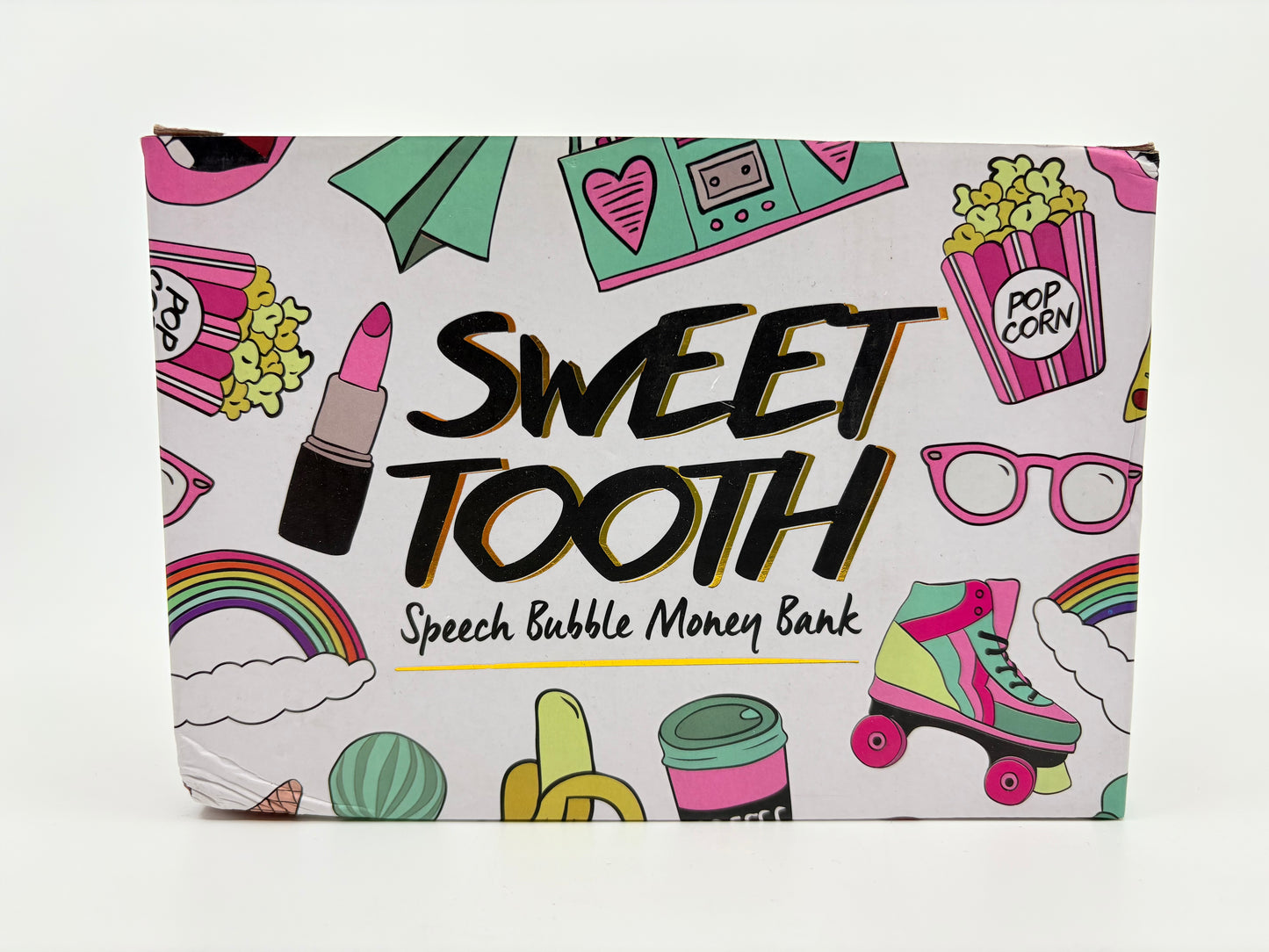 Sweet Tooth Money Talks Speech Bubble Ceramic Money Bank - Pink - 16x12x6cm