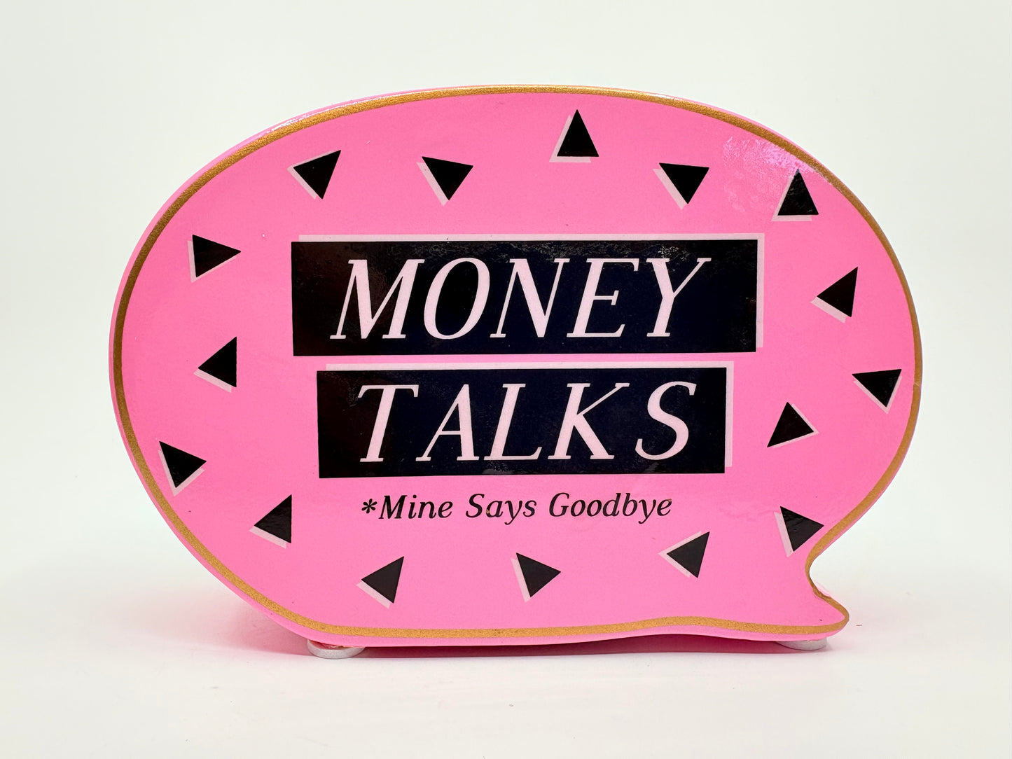 Sweet Tooth Money Talks Speech Bubble Ceramic Money Bank - Pink - 16x12x6cm