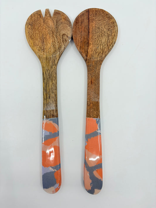 Assemble Handcrafted Mango Wood Sala Servers - Set of 2 - 28x7cm