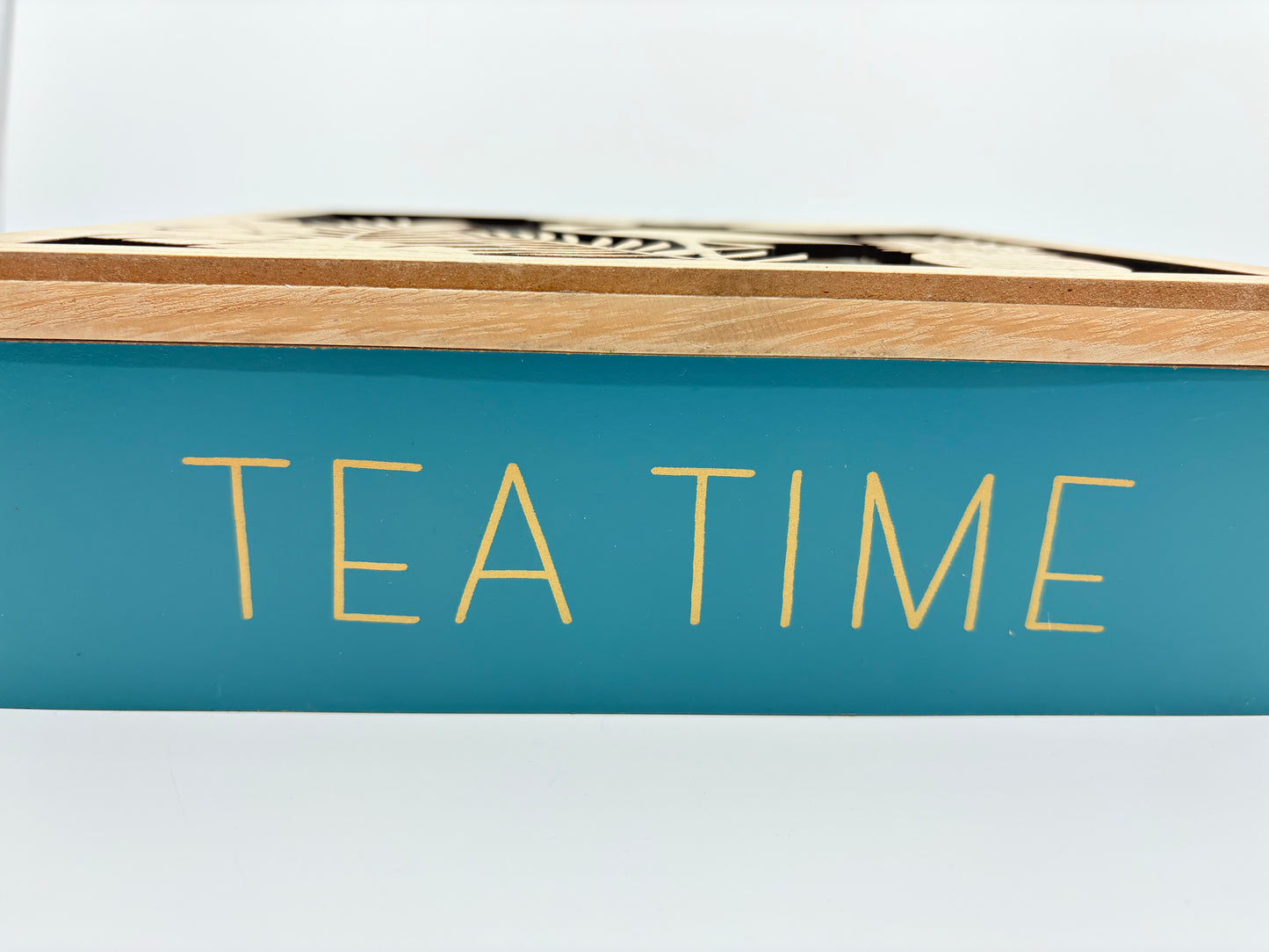 Urban Products Wooden Natural Tropical Tea Box - Green - 25x25x8cm