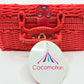 Children's Picnic Basket with Tin Tea Set - 15 pieces - 27x19x13cm
