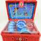Children's Picnic Basket with Tin Tea Set - 15 pieces - 27x19x13cm