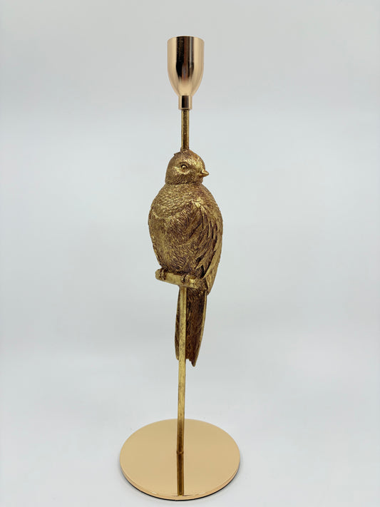 Candle Holder - Metallic Bird - Gold - 30x10cm