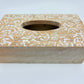 Amalfi Ishani Handcrafted Wooden Tissue Box - White Wash - 26x15.5x9cm