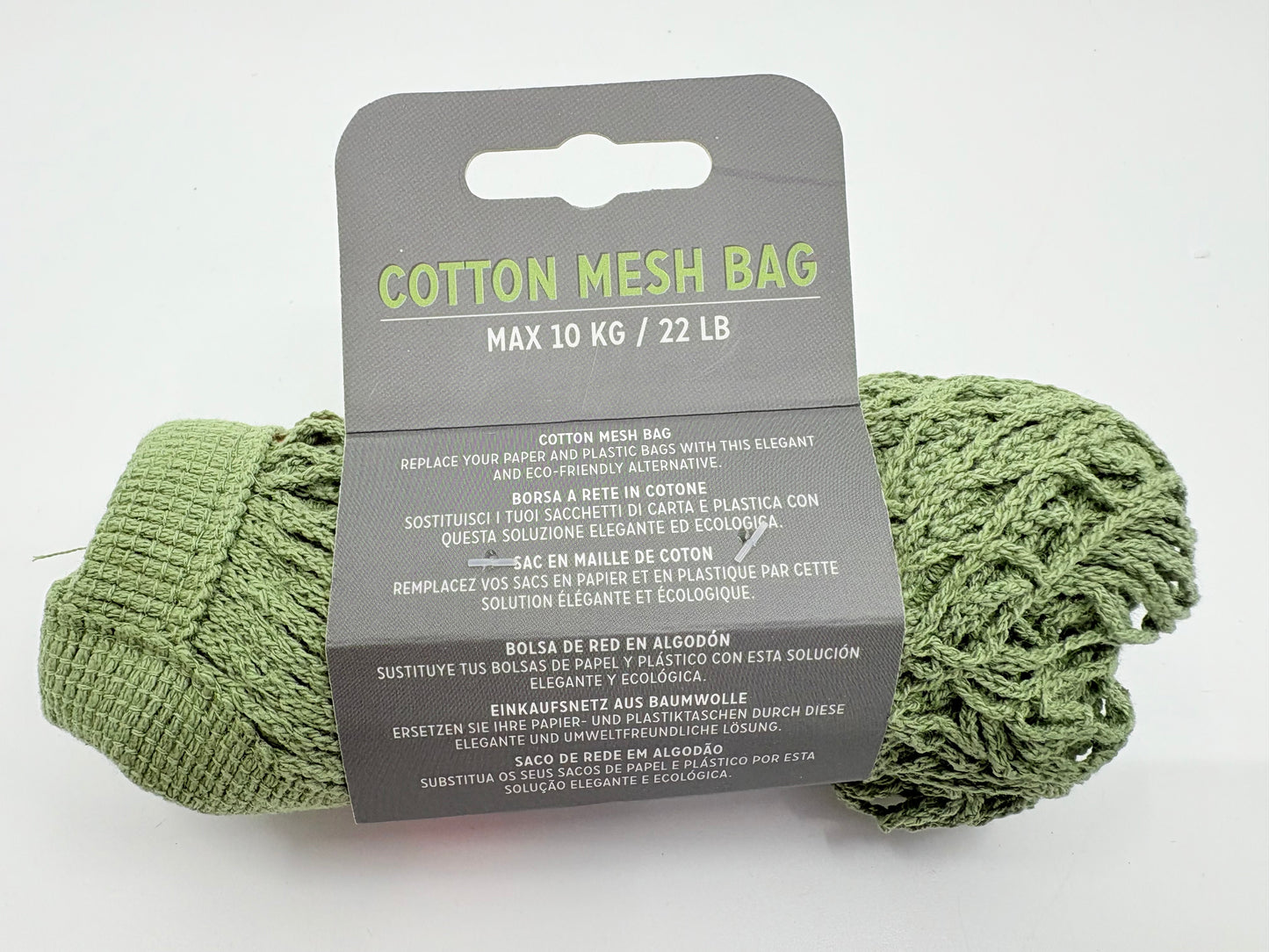 Cotton Mesh Bag - Green - 35x22cm - 10kg