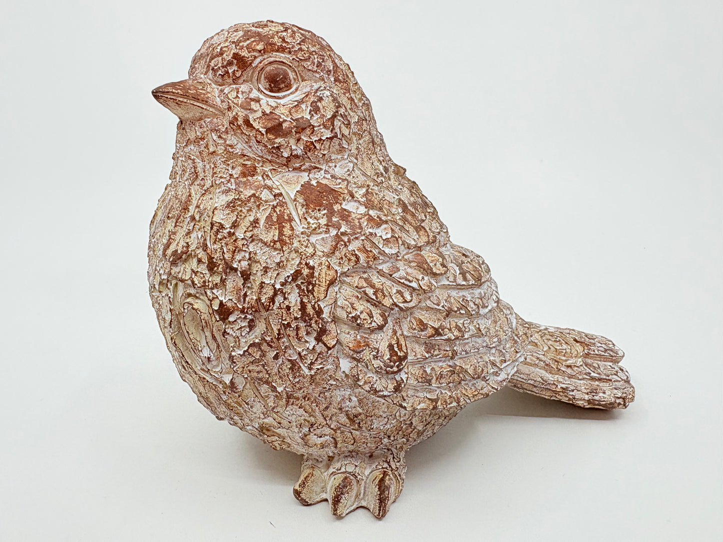 Dont Worry Be Happy Rustic Wooden Wren - 15x12x8cm