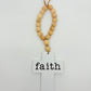 Beaded Faith Wooden Cross - 35x9x1cm