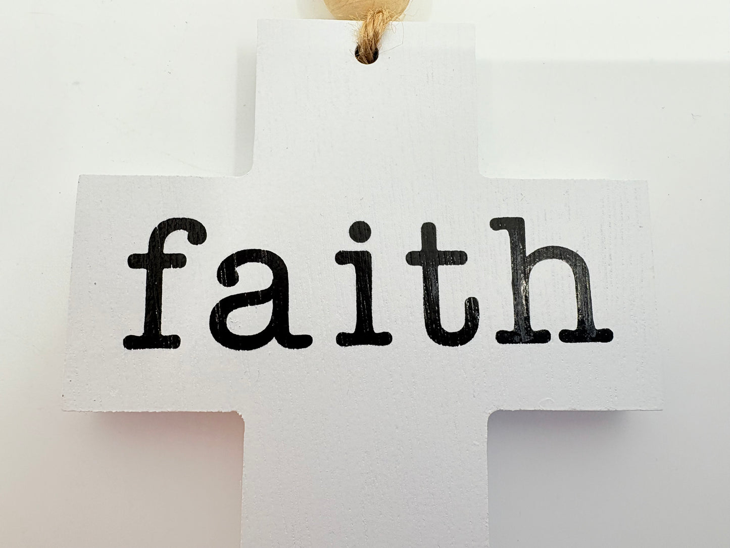 Beaded Faith Wooden Cross - 35x9x1cm