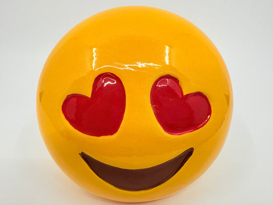 Landmark Ceramic Smile Emoji Love Heart Eyes Ceramic Money Box - 12x8x12cm