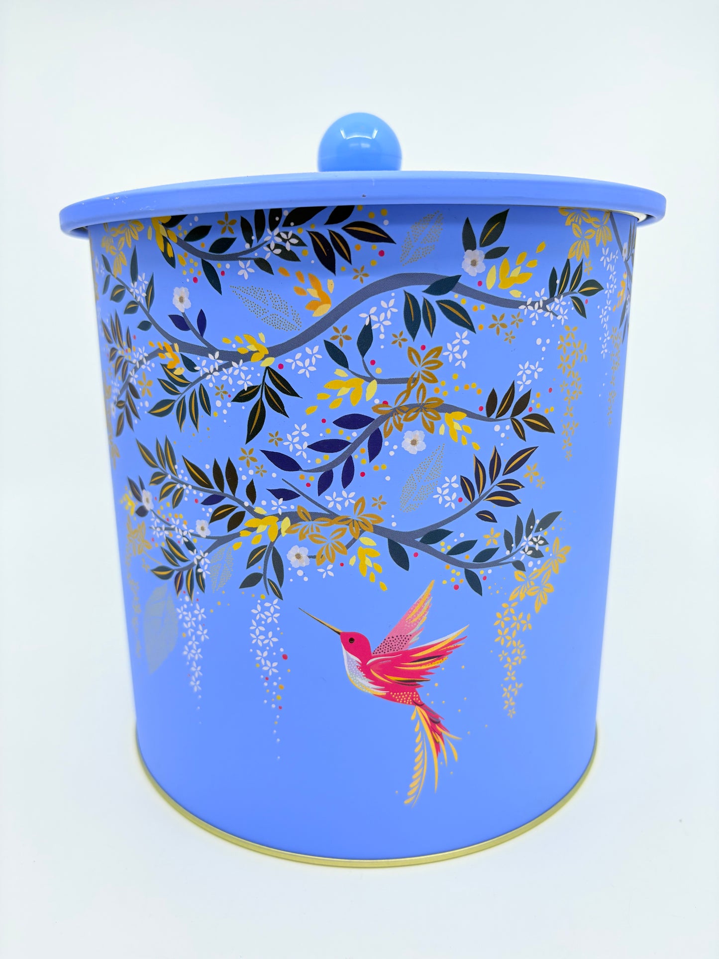 Sara Miller Bird and Floral Tin - Blue - 18x16.5cm