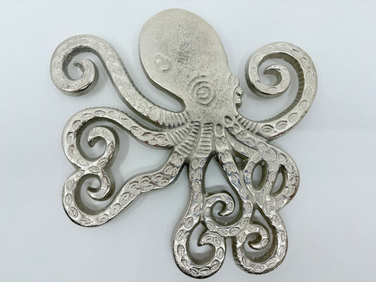 Silver Metal Octopus - 25x25x1cm