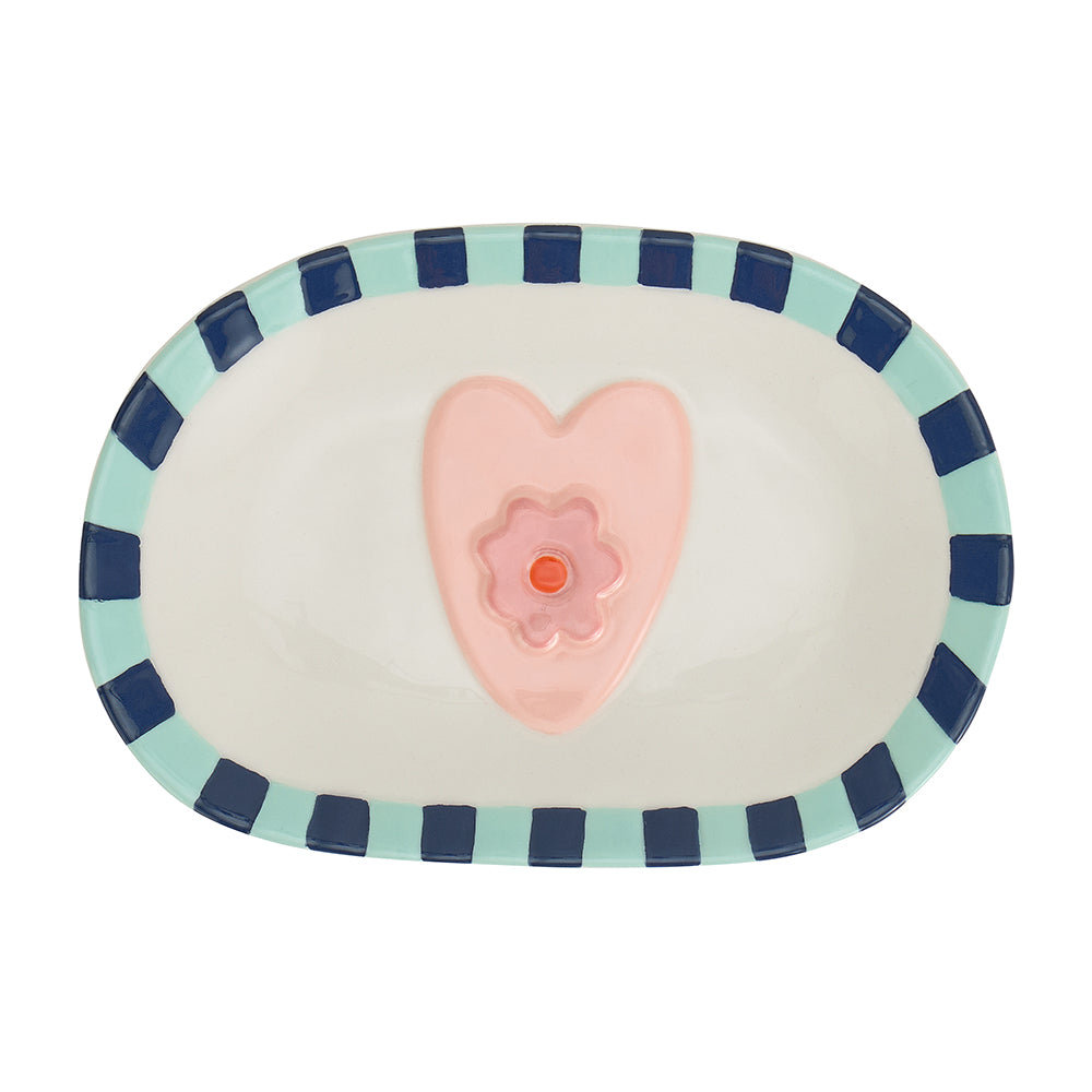 Annabel Trends Ceramic Heartfelt Plate - 16x11cm