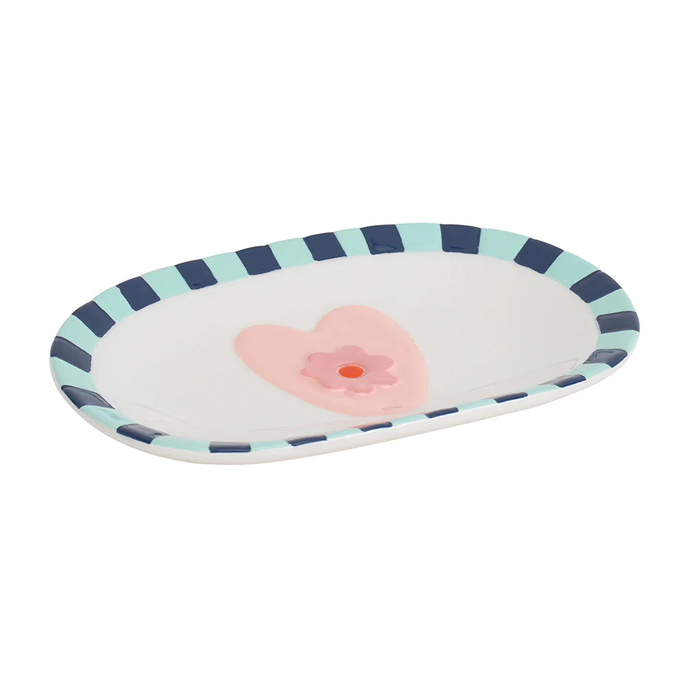 Annabel Trends Ceramic Heartfelt Plate - 16x11cm