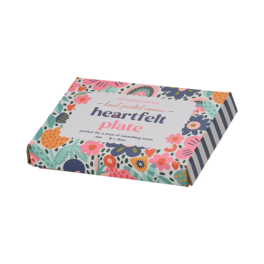 Annabel Trends Ceramic Heartfelt Plate - 16x11cm