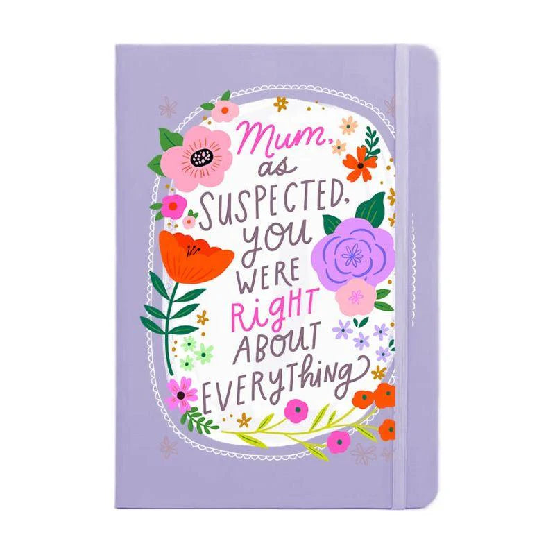 Mum, as suspected you were right about everything - Hardback Notepad - A5 - 80 pages
