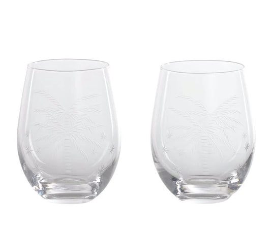 Coast to Coast Coco Glass Tumblers - Set of 2 - Clear - 9.5x10cm