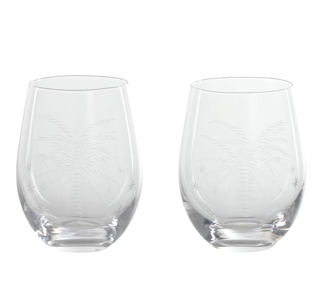 Coast to Coast Coco Glass Tumblers - Set of 2 - Clear - 9.5x10cm