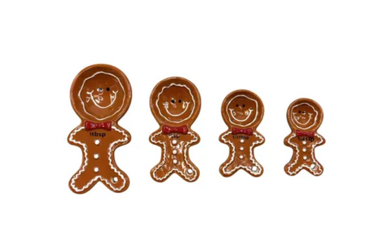 Gala Christmas Set of 4 Ceramic Gingerbread Measuring Spoons - 1 to 1/4 tablespoon