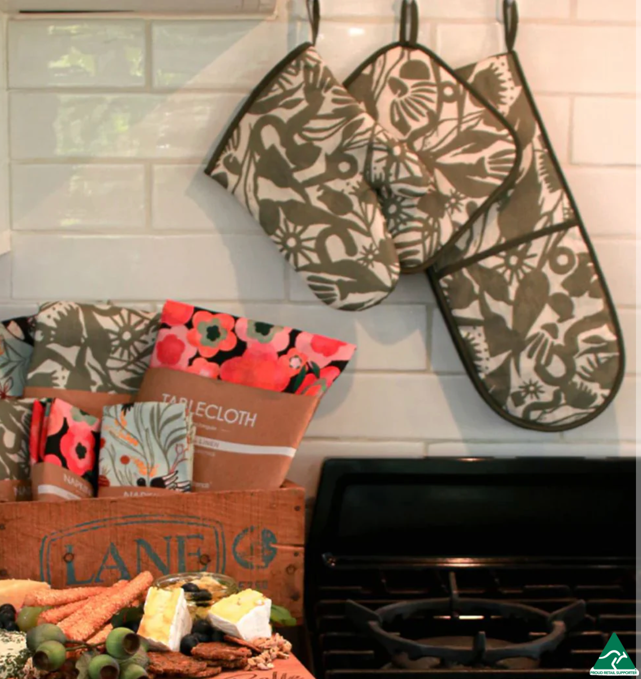 Annabel Trends Single Oven Mit/Glove - Abstract Gum - 26x18cm