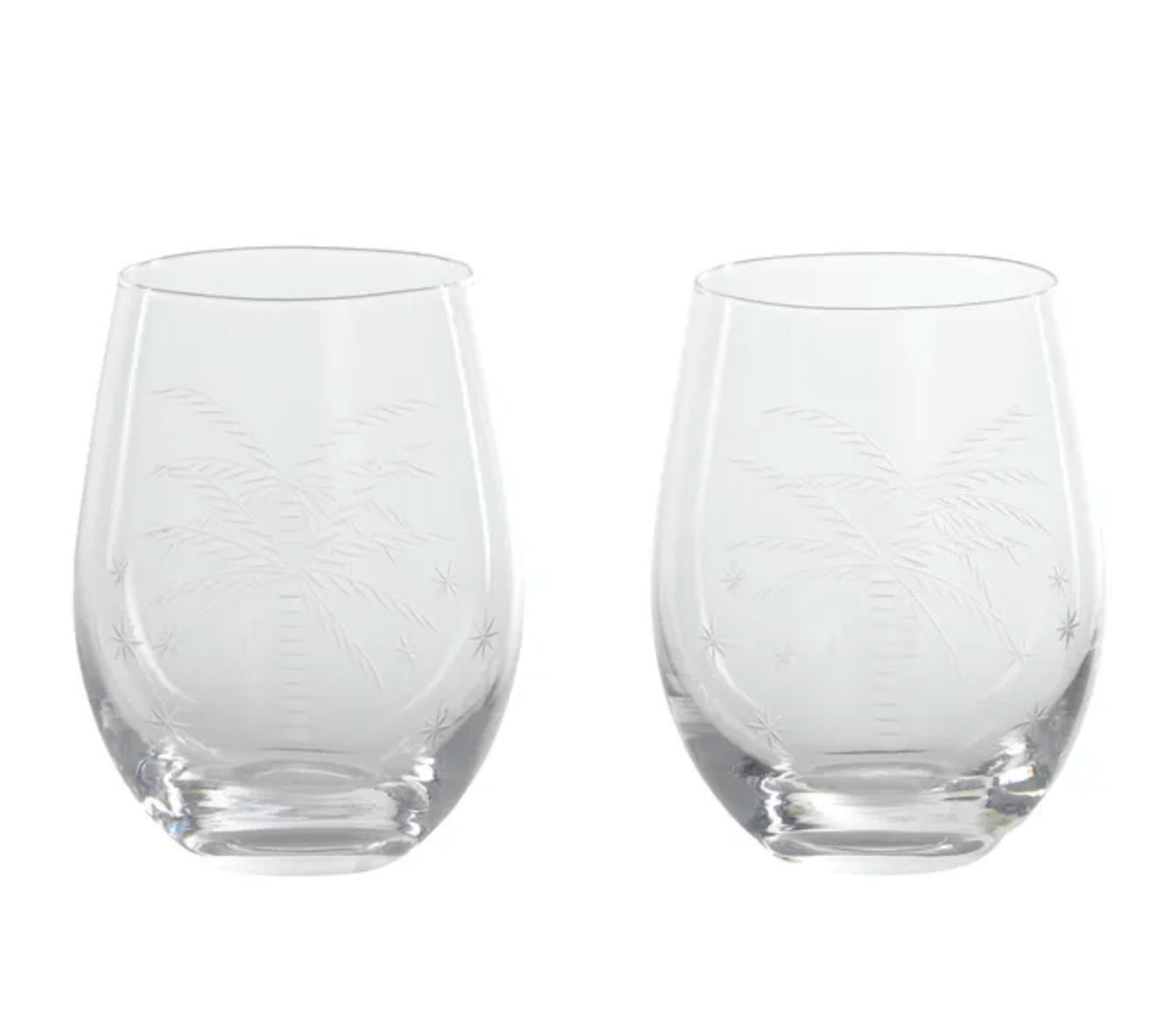 Coast to Coast Coco Glass Tumblers - Set of 2 - Clear - 9.5x10cm